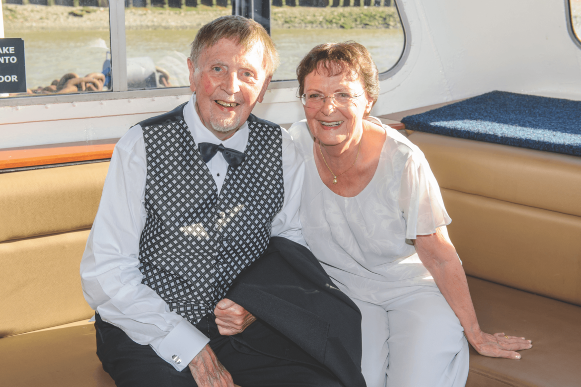 Brian with his wife, Enid, during the HFMA's anniversary party