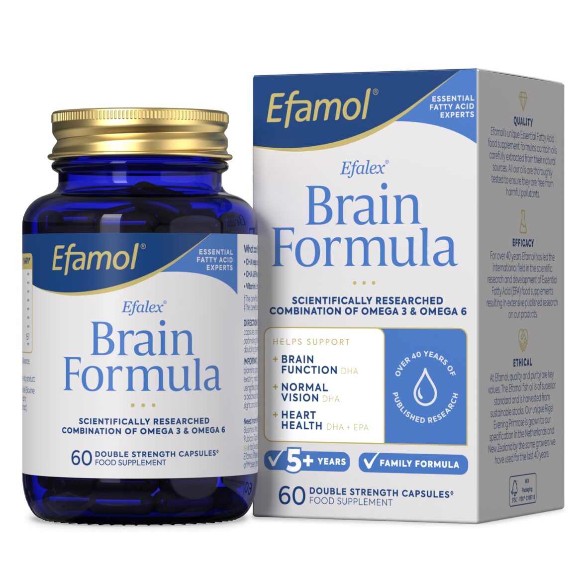 Efamol Efalex Brain Formula Carton and Bottle